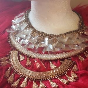Gold and crystal necklace